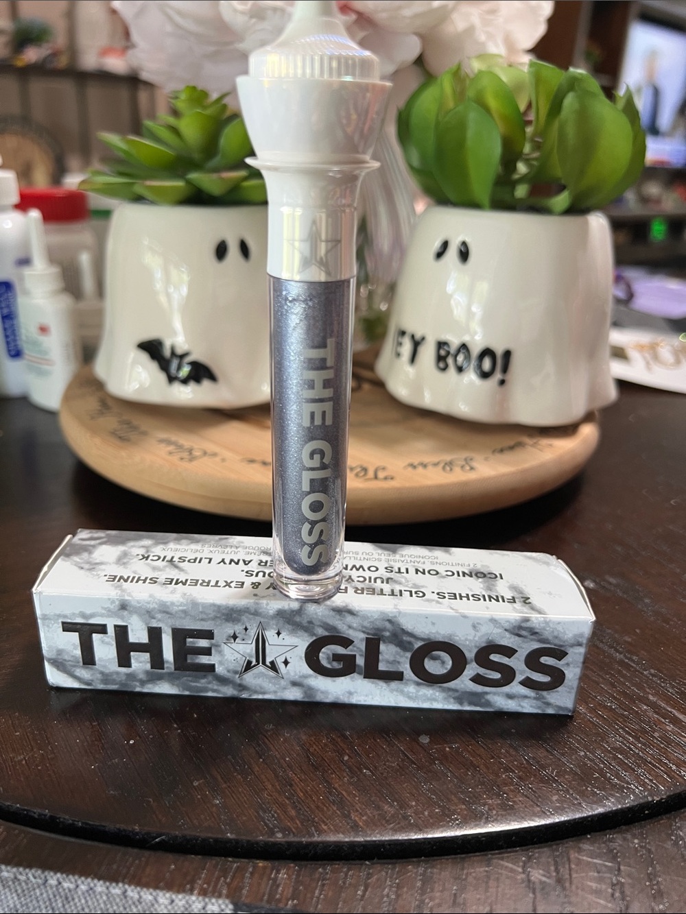 New Jeffree Star The Gloss Metallic Silver High-Shine Lip Gloss- FUNERAL PARLOUR